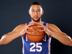 Ben Simmons of the Philadelphia 76ers poses for a portrait during Media Day at 76ers Training Complex on Sept. 30, 2019 in Camden, N.J. (Elsa/Getty Images)