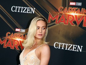 Brie Larson attends the world premiere of Marvel Studios’ “Captain Marvel” in Hollywood on March 4, 2019. (FayesVision/WENN.com)