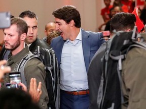 Liberal leader and Canadian Prime Minister Justin Trudeau attends a rally during an election campaign visit to Mississauga, Ontario, Canada October 12, 2019.