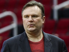 Houston Rockets general manager Daryl Morey looks on before a game between the Rockets and the San Antonio Spurs at Toyota Center. (Troy Taormina-USA TODAY Sports/File Photo)