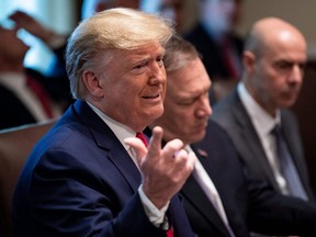 U.S. President Donald Trump speaks to the press before a cabinet meeting at the White House, in Washington, D.C., on Monday, Oct. 21, 2019.