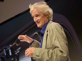 In this Sept. 14, 2016, file photo, Dyson founder and chief engineer Sir James Dyson speaks onstage during the Dyson Supersonic Hair Dryer launch event at Center548 in New York City.