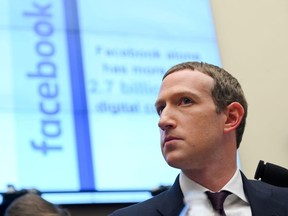 Facebook Chairman and CEO Mark Zuckerberg testifies at a House Financial Services Committee hearing in Washington, U.S., October 23, 2019.