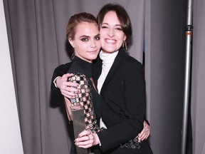 Cara Delevingne and Phoebe Waller-Bridge attend the WSJ. Magazine 2018 Innovator Awards Sponsored By Harry Winston, FlexJet & Barneys New York - Inside at MOMA on November 7, 2018 in New York City.  (Bennett Raglin/Getty Images for WSJ. Magazine Innovators Awards)