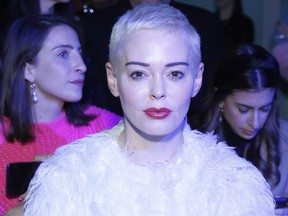 Actress Rose McGowan attends the Chromat front row during New York Fashion Week: The Shows at Industria Studios on Feb. 8, 2019 in New York City.  (John Lamparski/Getty Images for NYFW: The Shows)