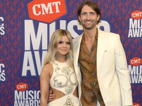 Maren Morris and Ryan Hurd attend the 2019 CMT Music Awards at Bridgestone Arena on June 5, 2019 in Nashville, Tenn. (Rick Diamond/Getty Images for CMT)