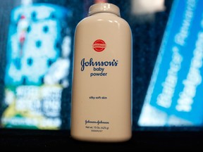 A bottle of Johnson & Johnson's  Baby Powder is seen in a photo illustration taken in New York, Feb. 24, 2016. (REUTERS/Shannon Stapleton/File Photo)