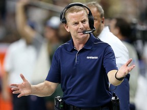 Dallas Cowboys head coach Jason Garrett gestures during a game against the New Orleans Saints at the Mercedes-Benz Superdome. (Chuck Cook-USA TODAY Sports)