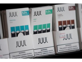 Juul brand vape cartridges are pictured for sale at a shop in Atlanta, Georgia, U.S., September 26, 2019.