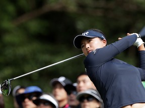 Jin Young Ko of South Korea drives from a tee on the 9th hole the final Round of 2019 BMW Ladies Championship at LPGA International Busan on Oct. 27, 2019 in Busan, South Korea.