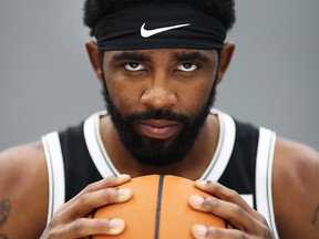 Kyrie Irving of the Brooklyn Nets poses for a portrait during Media Day at HSS Training Center on Sept. 27, 2019 in New York City. (Al Bello/Getty Images)