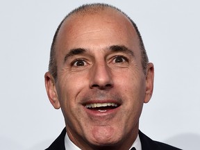 This file photo taken on Oct. 28, 2014, shows Today TV show co-host Matt Lauer arriving to attend the Elton John AIDS Foundation's 13th Annual An Enduring Vision Benefit in New York.