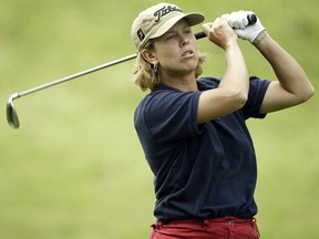 Lee Ann Walker hits a shot during the first round of the Chick-fil-A Charity Championship at Eagle's Landing Country Club on April 29, 2004 in Stockbridge, Georgia.  (Scott Halleran/Getty Images)