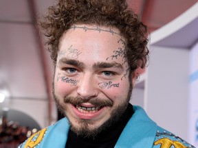 Post Malone attends the 2018 American Music Awards at Microsoft Theater on Oct. 9, 2018 in Los Angeles.