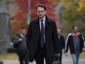 Ian Carter, lawyer for Cameron Ortis, arrives at the courthouse in Ottawa, Tuesday, Oct. 22, 2019.