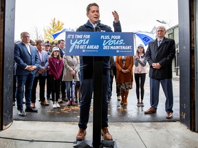 Conservative Party Leader Andrew Scheer campaigns for the upcoming election in Fredericton, N.B., Oct. 18, 2019.