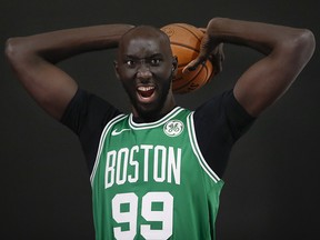 Boston Celtics centre Tacko Fall (99) poses during media day at High Output Studios. (Greg M. Cooper-USA TODAY Sports)