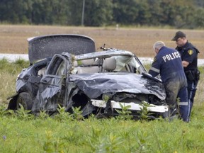 Police investigate a rural collision Friday morning after an overnight, single-vehicle collision in Lambton County south of Petrolia.