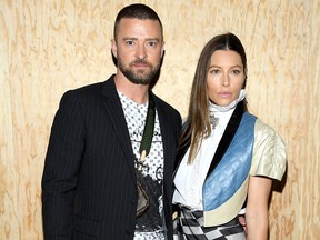Justin Timberlake and Jessica Biel attend the Louis Vuitton Womenswear Spring/Summer 2020 show as part of Paris Fashion Week on Oct. 1, 2019 in Paris, France.