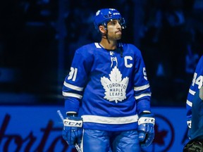 Toronto Maple Leafs introduce the new captain John Tavares before first period NHL hockey action during the home opener against Ottawa Senators at the Scotiabank Arena in Toronto on Wednesday October 2, 2019. Ernest Doroszuk/Toronto Sun/Postmedia