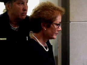 Former U.S. ambassador to Ukraine Marie Yovanovitch arrives to testify in the U.S. House of Representatives impeachment inquiry into U.S. President Trump on Capitol Hill in Washington, U.S., October 11, 2019.