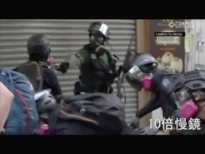 Hong Kong police shot an 18-year-old protester in the chest on Tuesday in an escalation in violence as tens of thousands joined anti-government demonstrations across the semi-autonomous Chinese territory.