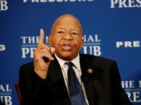 House Oversight and Government Reform Chairman Elijah Cummings (D-MD) addresses a National Press Club luncheon on his "committee's investigations into President Donald Trump and his administration," in Washington, U.S., August 7, 2019.      REUTERS/Mary F. Calvert