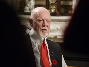 Don Cherry at his home in Mississauga, Ont., on Tuesday Nov. 12, 2019.