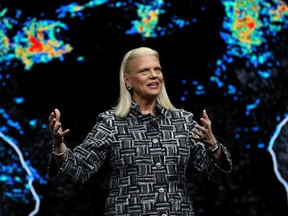 IBM Chairman, President and CEO Ginni Rometty delivers a keynote address at CES 2019 at The Venetian Las Vegas on January 8, 2019 in Las Vegas, Nevada.