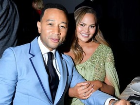 L-R) John Legend and Chrissy Teigen attend the 2019 Baby2Baby Gala presented by Paul Mitchell on November 9, 2019 in Los Angeles, California.