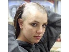 A tearful Britney Spears defiantly shaved her head at a Los Angeles hair salon after the owner refused to take part in the embattled pop star's latest extreme makeover, news reports said yesterday.