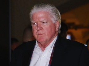 Brian Burke walks the red carpet prior to the Hockey Hall of Fame induction ceremony on November 13, 2017 in Toronto. (Photo by Bruce Bennett/Getty Images)