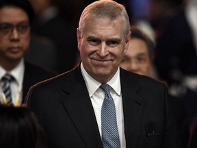Britain's Prince Andrew, Duke of York leaves after speaking at the ASEAN Business and Investment Summit in Bangkok on November 3, 2019, on the sidelines of the 35th Association of Southeast Asian Nations (ASEAN) Summit.