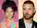 Alisha Wainwright and Justin Timberlake. (Getty Images file photos)