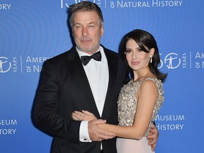 U.S. actor Alec Baldwin (L) and Hilaria Baldwin attend the American Museum of Natural History Gala on Nov. 21, 2019, in New York City.
