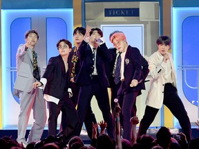 BTS perform onstage during the Billboard Music Awards at MGM Grand Garden Arena on May 1, 2019 in Las Vegas. (Kevin Winter/Getty Images for dcp)