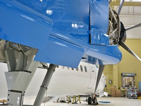 The Dash 8-400 plane from De Havilland is seen on at the company's facility in Toronto in this undated handout photo.