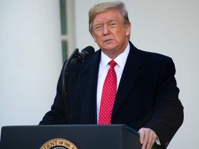 U.S. President Donald Trump speaks prior to pardoning the National Thanksgiving Turkey during a ceremony in the Rose Garden of the White House in Washington, D.C., on Tuesday, Nov. 26, 2019.