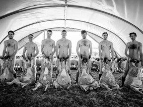 This photo of students from the Royal Veterinary College in London, U.K., was nixed after complaints from vegan organizations. (Twitter)