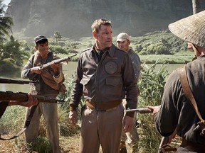 Aaron Eckhart, centre, plays Jimmy Doolittle in "Midway." (Alan Markfield/Lionsgate)