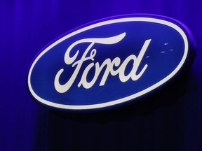 The Ford logo is seen at the North American International Auto Show in Detroit, Michigan, U.S., January 15, 2019.