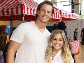 Andrew East and Shawn Johnson attend as Vera Bradley partners with Blessings In A Backpack to kick-off back-to-school philanthropy tour at St. Vincent De Paul Center on Aug. 15, 2018 in Chicago, Ill.  (Robin Marchant/Getty Images for Vera Bradley)