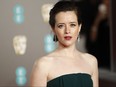 British actress Claire Foy poses on the red carpet upon arrival at the BAFTA British Academy Film Awards at the Royal Albert Hall in London on Feb. 10, 2019. (TOLGA AKMEN/AFP via Getty Images)