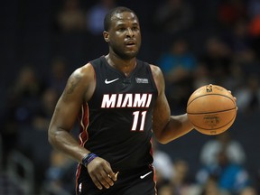 Dion Waiters of the Miami Heat brings the ball up the court against the Charlotte Hornets during their game at Spectrum Center on Oct. 9, 2019 in Charlotte, North Carolina.