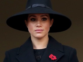 Meghan, Duchess of Sussex attends the annual Remembrance Sunday memorial at The Cenotaph on November 10, 2019 in London, England.
