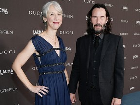 (L-R) Alexandra Grant and Keanu Reeves attend the 2019 LACMA 2019 Art + Film Gala Presented By Gucci at LACMA on Nov. 2, 2019 in Los Angeles.
