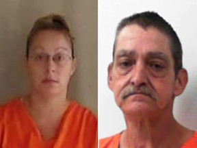 Amanda and Larry McClures are seen in undated mug shots.