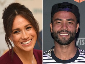 Meghan, Duchess of Sussex, and soccer star Ashley Cole. (Getty Images)