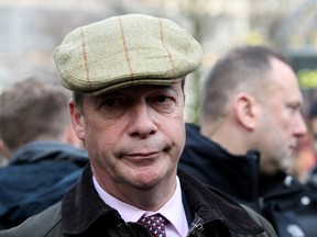 Leader of the Brexit Party, Nigel Farage, attends an election campaign event in Peterborough, October 19, 2019. (REUTERS/Chris Radburn)