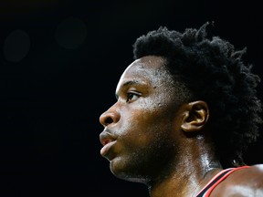 Raptors' OG Anunoby is expected to return to the lineup to face the Mavericks in Dallas on Saturday night. (GETTY IMAGES)